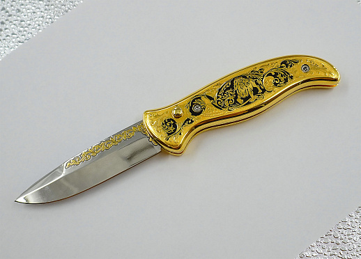 Нож складной "Лев". №3 Златоуст купить с доставкой Нож складной "Лев". №3 Златоуст