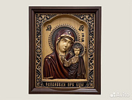 Икона резная из дерева Казанская Божия Матерь